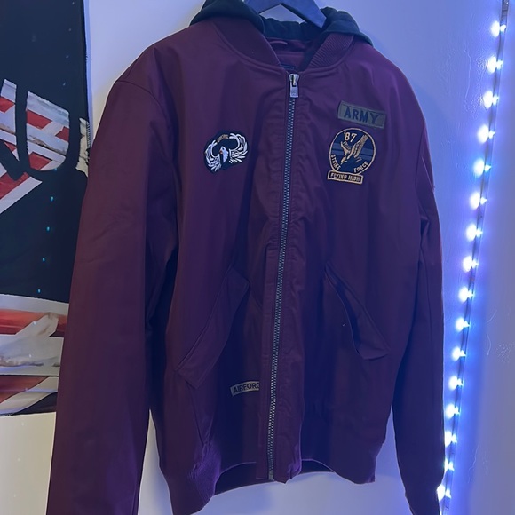 xray Jackets & Coats Old Maroon Airforce Jacket Poshmark